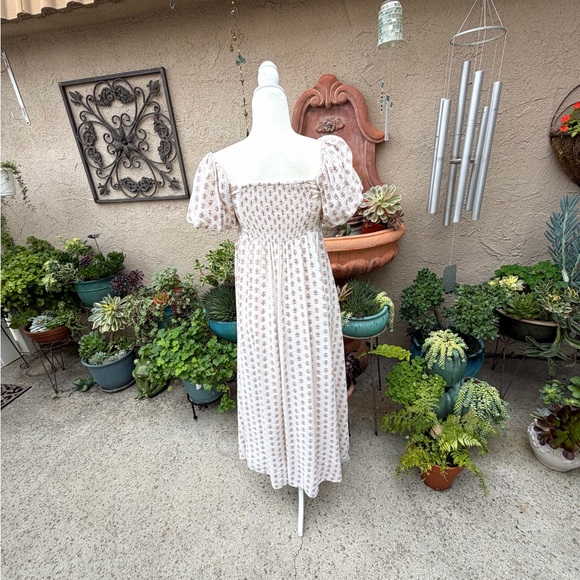 NWOT Rylee + Cru Oceane Lexi Apricot Motif Puff Sleeve Cottagecore Maxi Dress - Picture 5 of 15